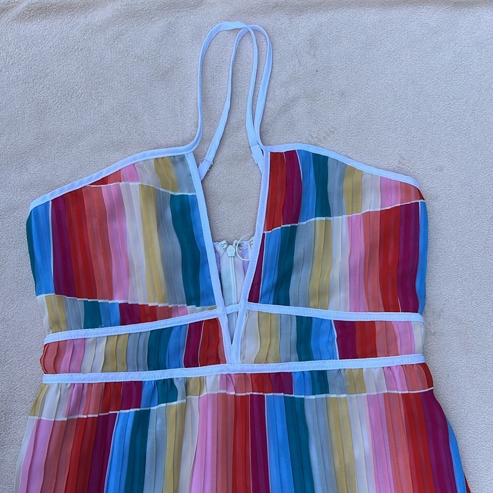 Fate rainbow multi-color summer maxi dress women’s size medium - Picture 10 of 16